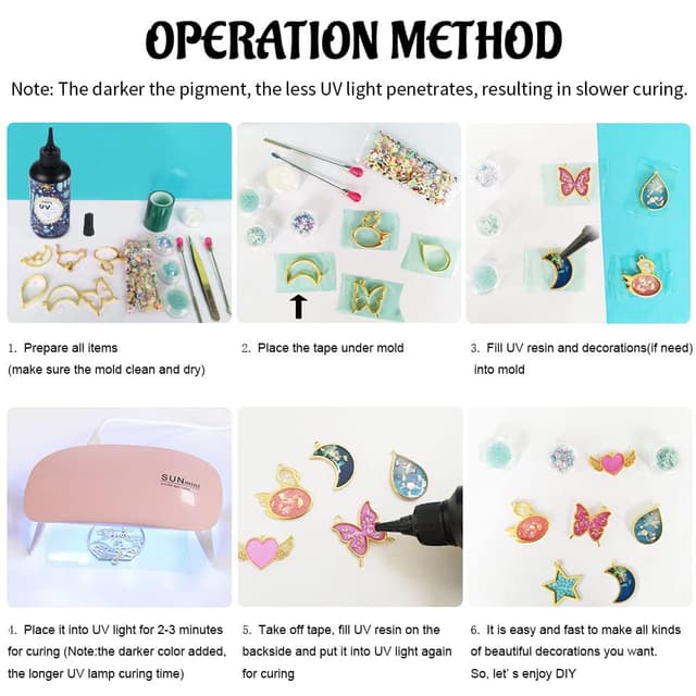 Detalle de OSBANG Crystal Clear Hard UV Resin (Upgraded Formula) – UV and sunlight activated hard clear resin for jewellery and crafts (1000g)