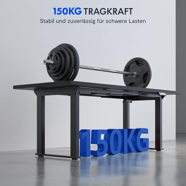 Detalle 2 de FLEXISPOT elektrisches Tischgestell höhenverstellbar mit 2 Motoren und LED-Höhenanzeige (4-Bein, 150-kg-Tragkraft)