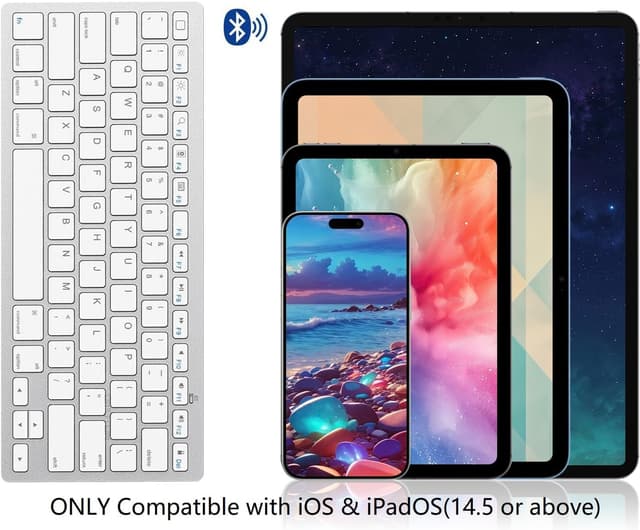 Detalle de OMOTON Bluetooth Keyboard for iPad, 10 m