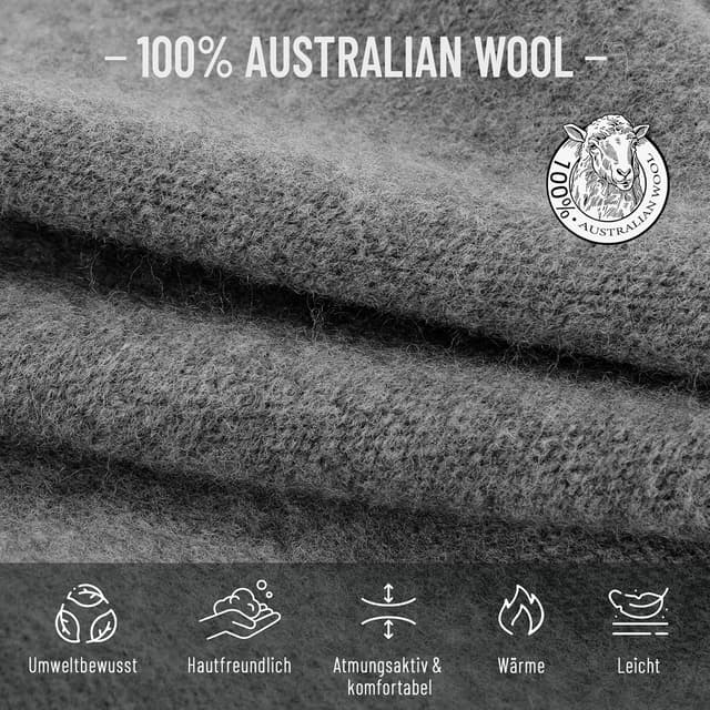 Detalle 2 de HAMUNI Wollmütze Beanie 100% Wolle 52–62 cm