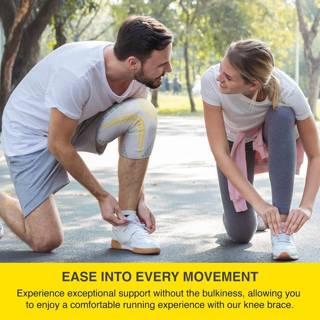 Detalle de Bracoo KE92 ginocchiera compressione con stabilizzatori laterali per uomo e donna (2 grigio, taglia M)