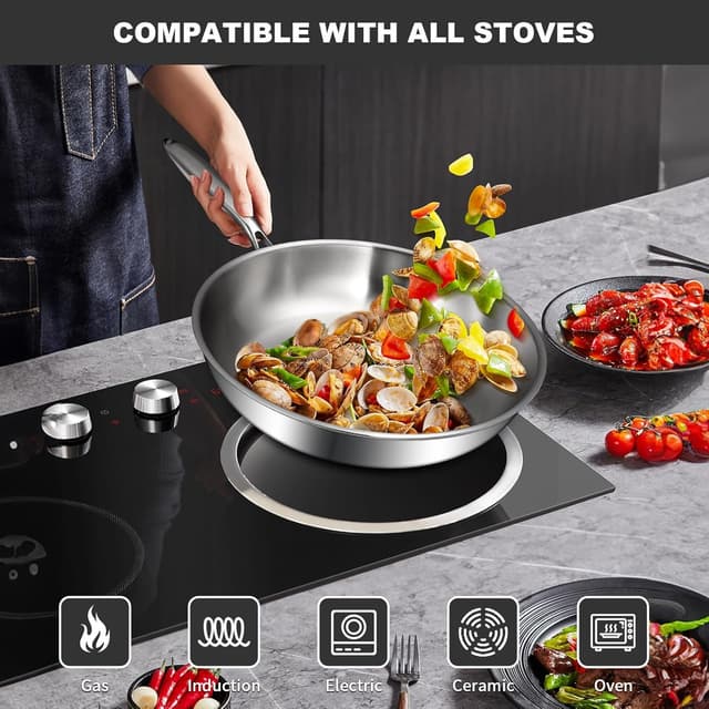 Thumbnail 4 de EWFEN Tri-Ply Frying Pans Set, 3-Pan