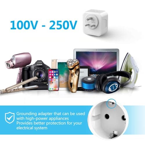 Thumbnail 6 de JSVER adaptador de enchufe para India (Tipo D) con 2 USB-C y 2 USB-A, EU a India/Sri Lanka/Nepal