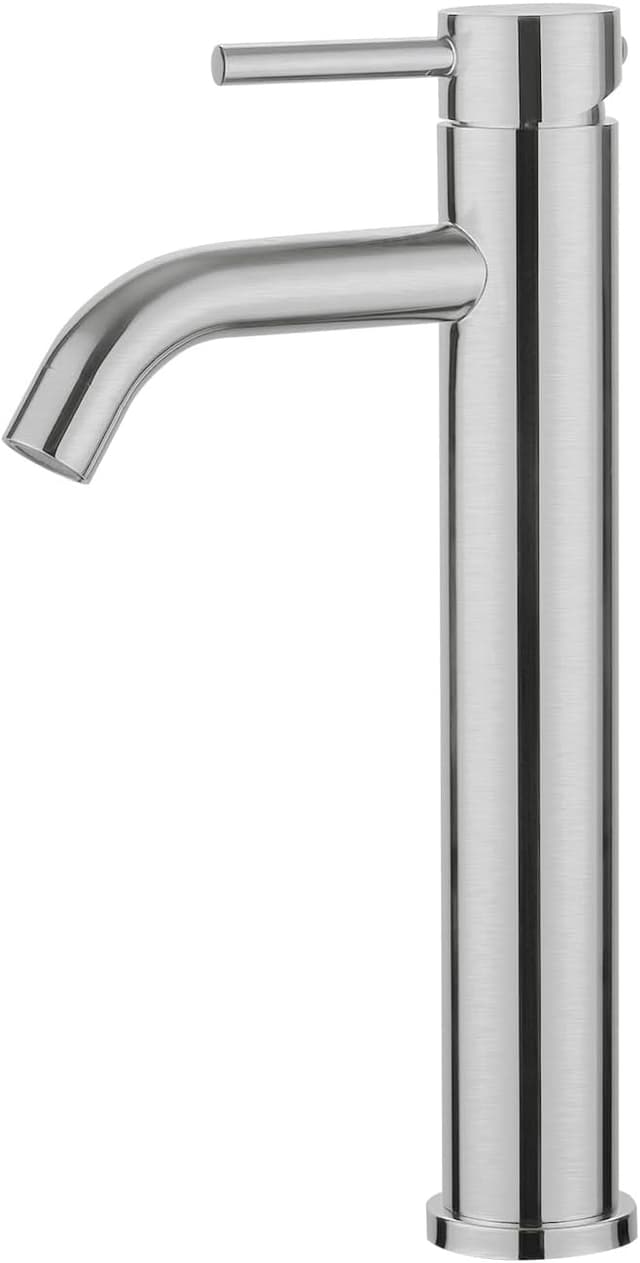 Detalle de Ibergrif M11203A rubinetto bagno classico miscelatore monocomando per lavabo in acciaio inox spazzolato