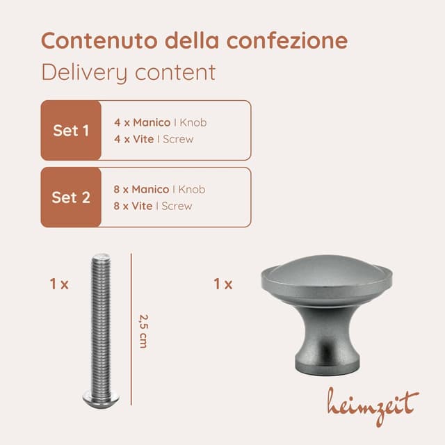 Detalle de heimzeit Pomelli Armadio Nova in alluminio (8 pezzi, grande rotondo) grigio