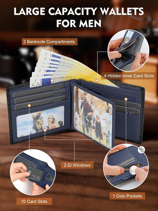 Detalle de GSG RFID Tri-Fold Wallet, 14 card slots