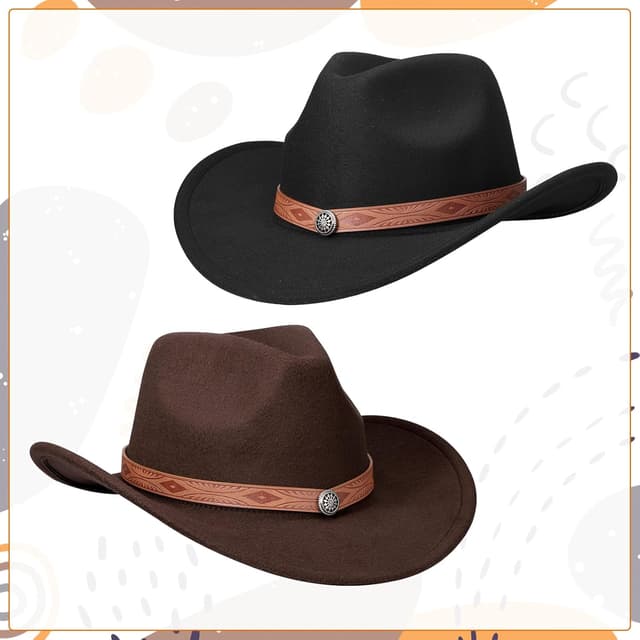 Detalle 2 de Cowboy hat set 2 pack for western wear