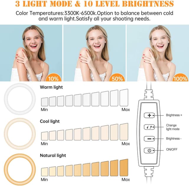 Thumbnail 5 de 8 inch Desk Ring Light with Stand 18–24 in
