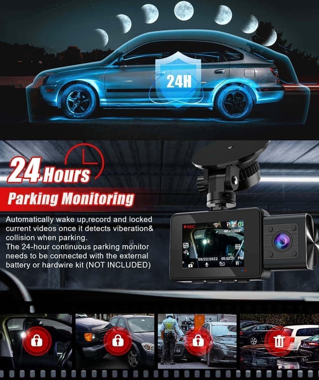 Thumbnail 5 de 4K/1080P Dual-Dashcam Auto mit 32GB SD-Karte