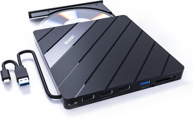 Detalle de UNITEK externes CD-/DVD-Laufwerk USB 3.0 Typ-C mit SD/TF-Kartenleser