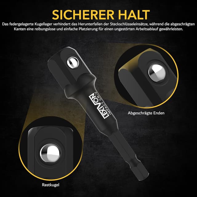 Detalle 1 de LEXIVON Stecknuss Adapterbit-Set 7,5 cm