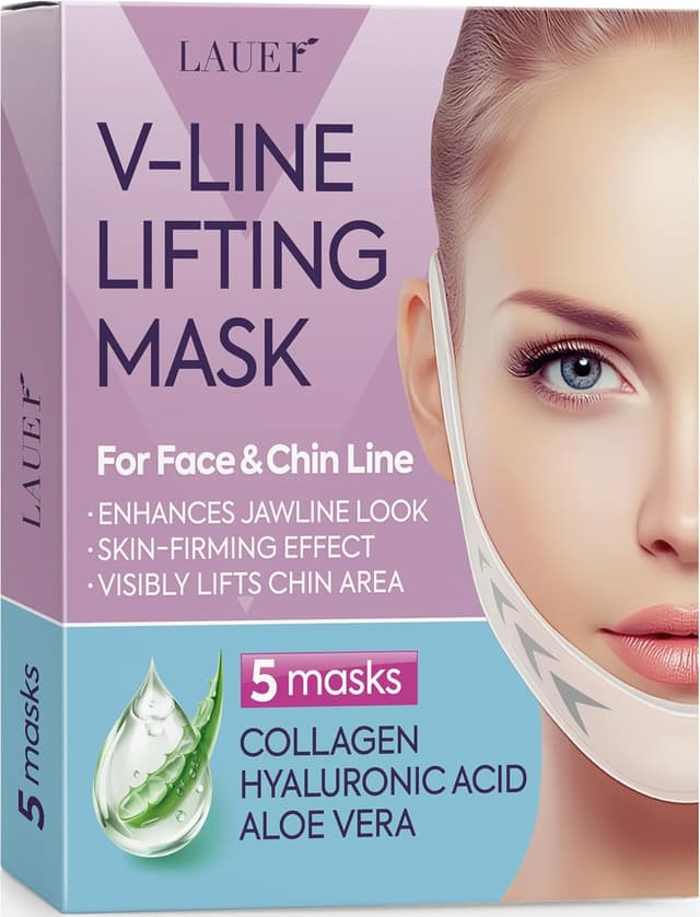 Detalle de V Shaped Contouring Face Mask with Chin Straps for V-Line Lift, Firming & Double Chin Reducer