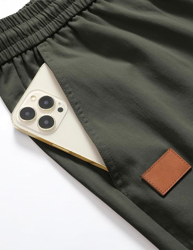 Thumbnail 4 de TARAINYA Herren kurze Chino-Shorts aus Baumwolle mit Tunnelzug und Taschen