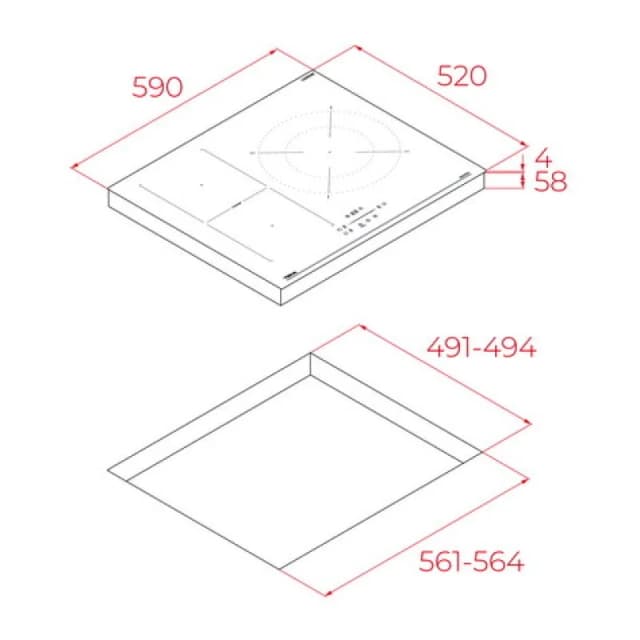 Detalle 2 de Teka IBF 63210 Placa inducción 59 cm negra