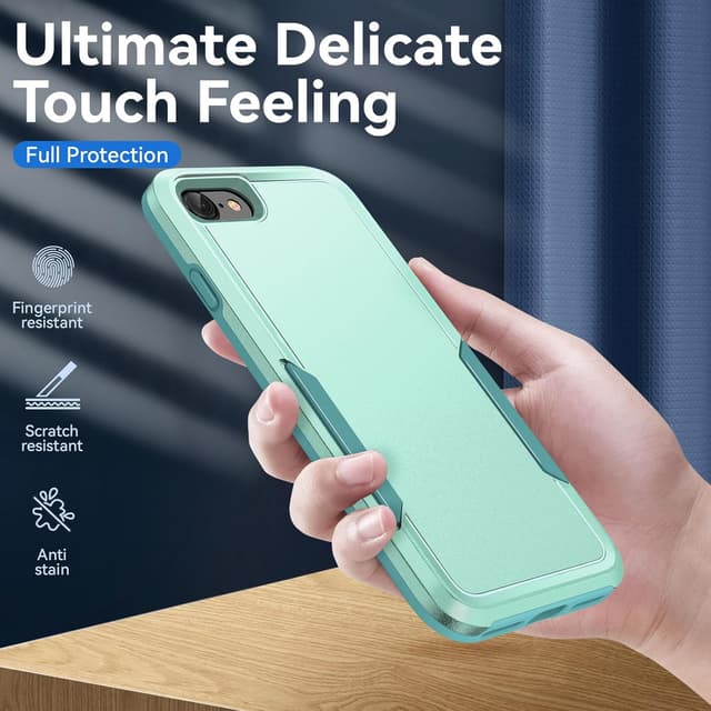 Detalle de Jihucase double-layer iPhone SE 2020/2022 & iPhone 7/8 case with screen protector (Green)
