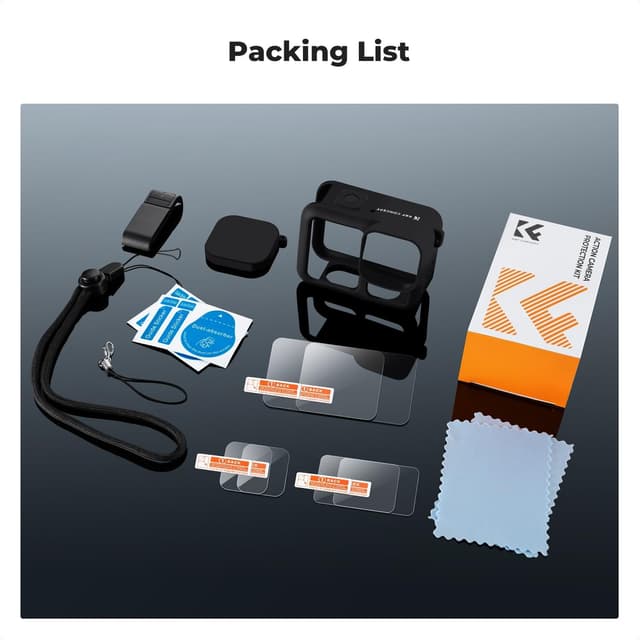 Thumbnail 6 de K&F CONCEPT Silicone Sleeve Case Kit for GoPro Hero 13 Black (battery side cover, lens caps, screen protectors & lanyard)