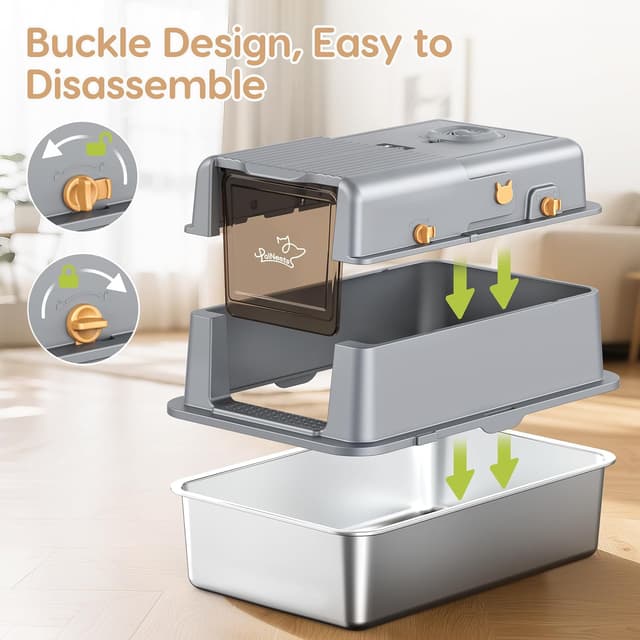 Thumbnail 5 de PalNests Stainless Steel Cat Litter Tray 80L