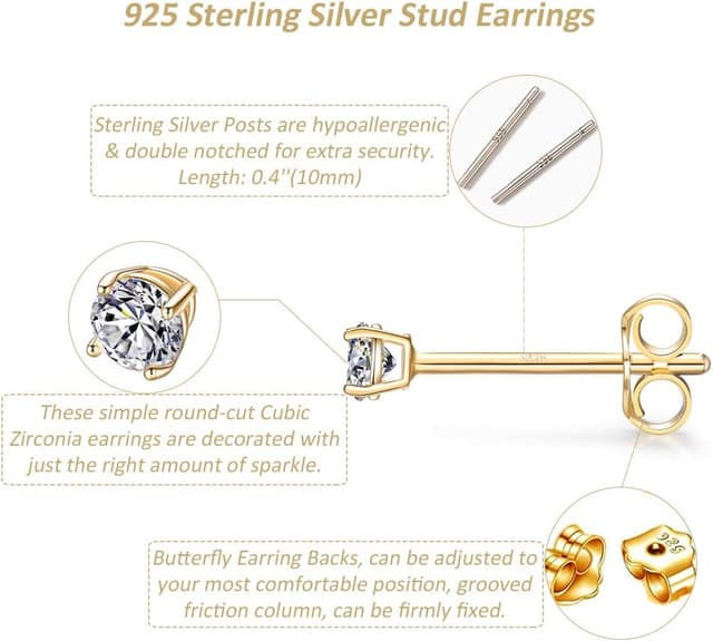 Detalle 2 de CERSLIMO Ohrstecker Gold Set 2 mm