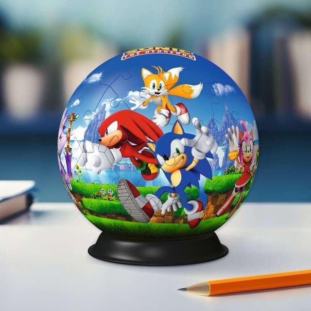 Detalle de Ravensburger Puzzle 3D Ball Sonic the Hedgehog da 73 pezzi (6 anni) Easy Click