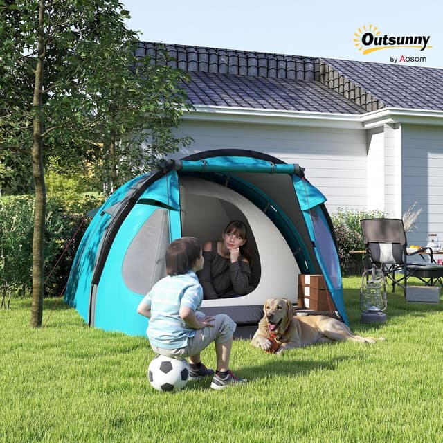 Detalle de Outsunny Tente de camping 2-4 places, 3000 mm
