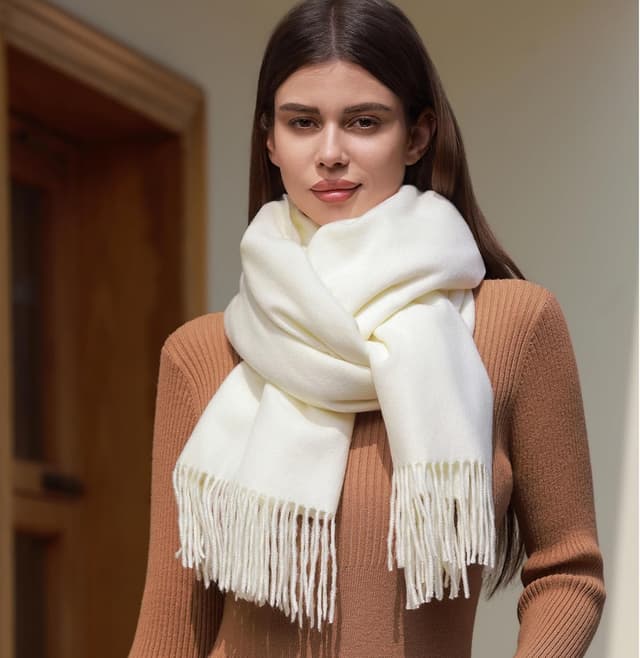 Detalle de RIIQIICHY sciarpa da donna invernale 200x70 cm, calda e morbida per cerimonie e tutti i giorni