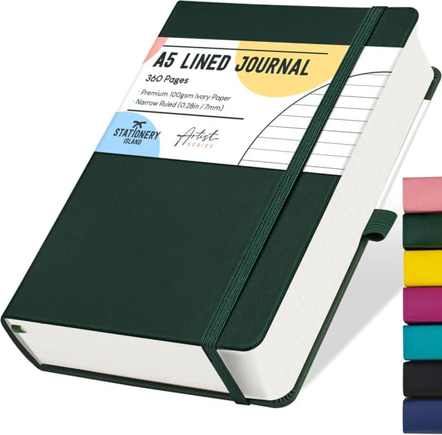 Detalle de Stationery Island Quaderno A5 a righe con copertina rigida, 360 pagine