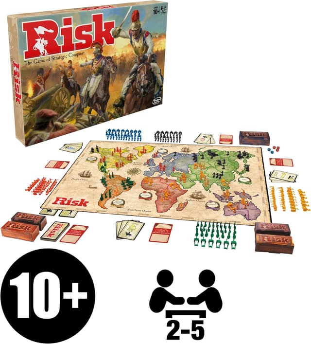 Detalle de Risk version française – Jeu de société stratégique et immersif (dès 10 ans, 2 à 5 joueurs)