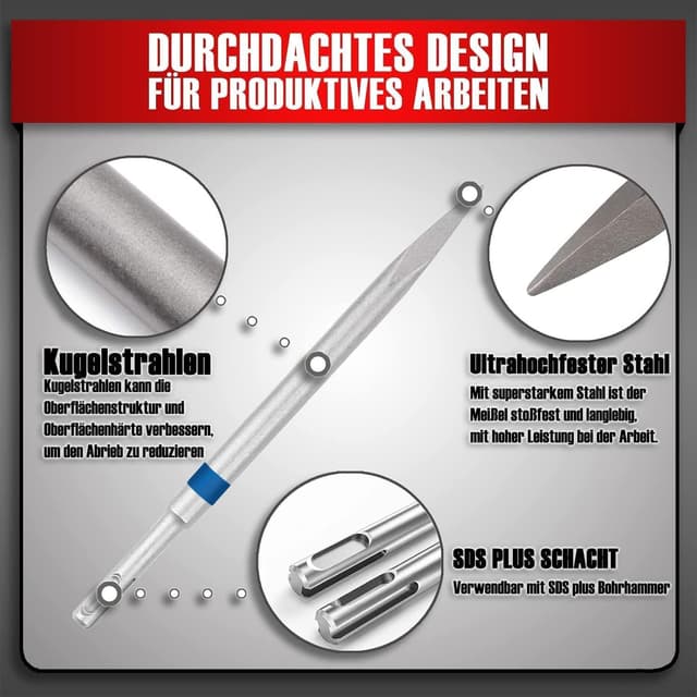 Thumbnail 3 de HYCHIKA Set Scalpelli SDS Plus 4 pezzi 🔨