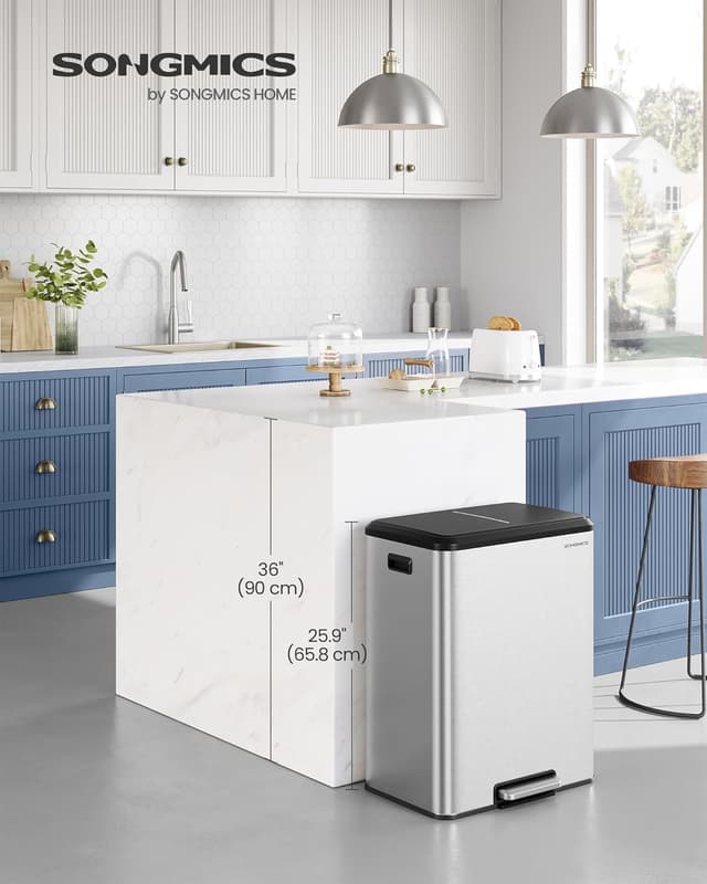 Thumbnail 1 de SONGMICS Kitchen Bin 2 x 8 Gal Double Rubbish Bin