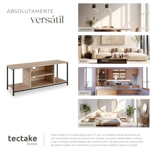 Thumbnail 6 de TecTake® Mueble TV Industrial Madera y Acero, Roble Sonoma 🛋