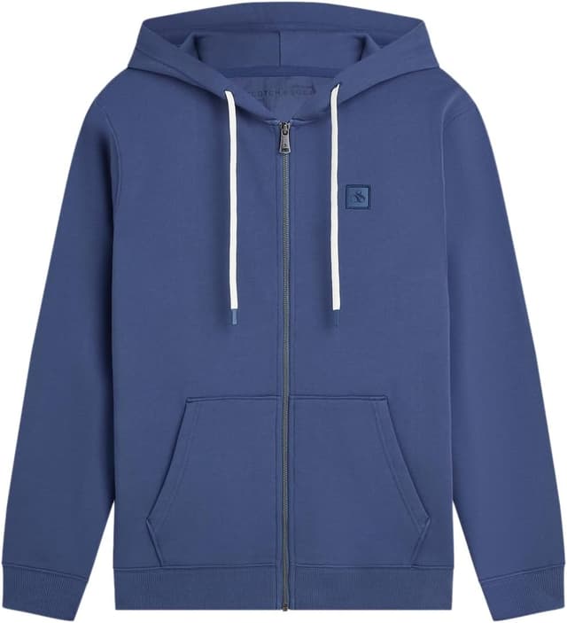 Detalle de Scotch & Soda Essential Badge Logo Hooded Sweatshirt: felpa con cappuccio da uomo