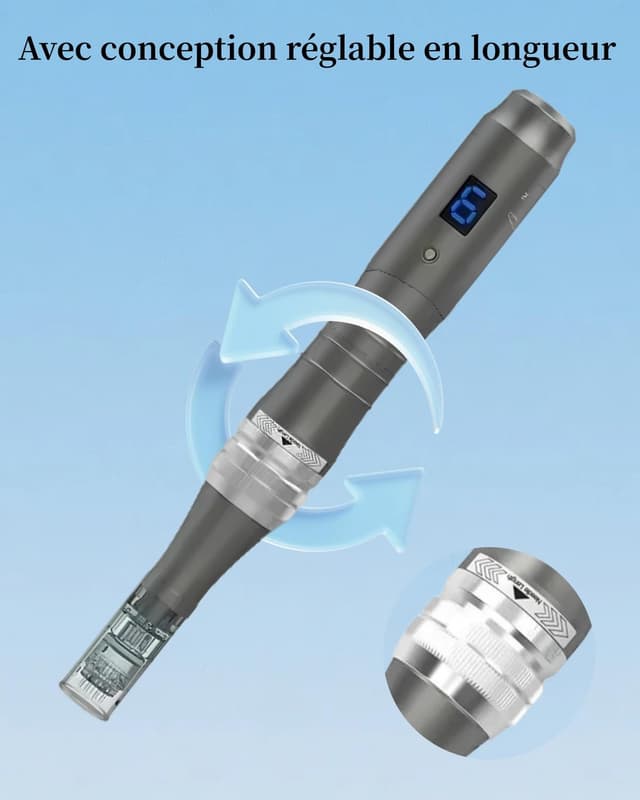 Detalle de Dr.Pen Ultima M8 : stylo électrique de microneedling utilisable avec ou sans fil (avec 10 cartouches)