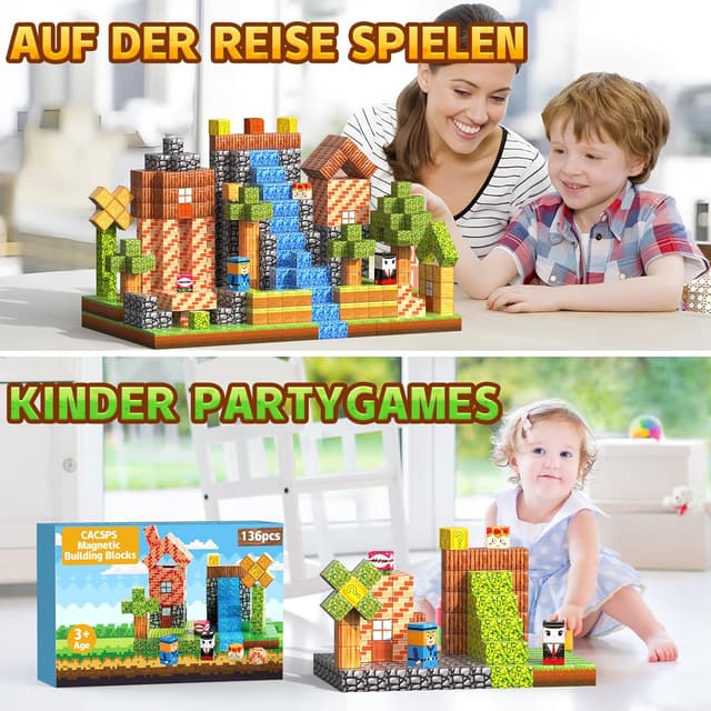 Thumbnail 5 de CACSPS 136 Stück Magnetische Bausteine