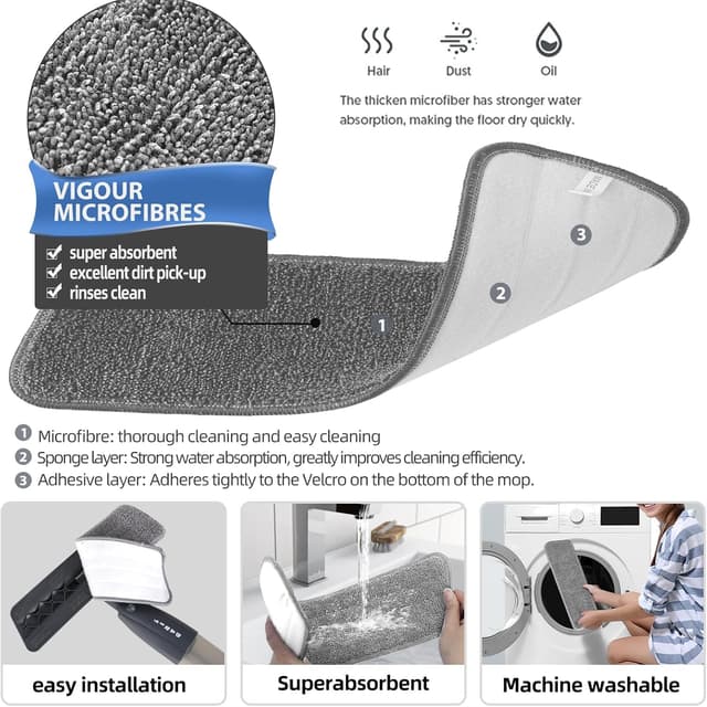 Detalle 2 de Microfibre Spray Mop with 360° Rotating Head