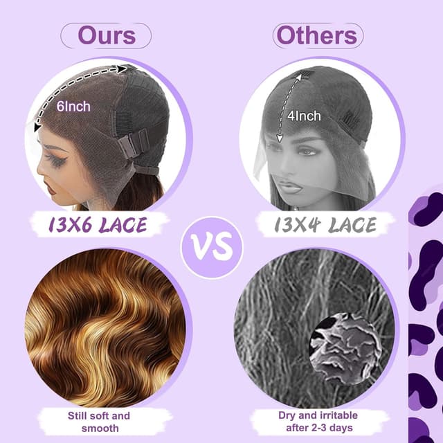 Thumbnail 6 de Qimo Honey Blonde Human Hair Wig (30 Inch) – 13x6 HD Lace Front, 200 Density, Ombre Body Wave