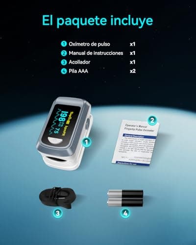 Thumbnail 7 de HealthTree oxímetro de pulso de dedo con pantalla OLED y lectura rápida de SpO2 y frecuencia cardiaca