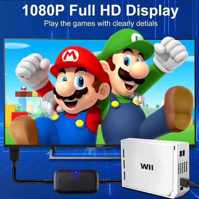 Detalle 2 de Herfair Wii to HDMI Adapter Cable for Nintendo Wii & Wii U (1080P output, 4:3/16:9 modes) – Plug and Play, 6.6FT