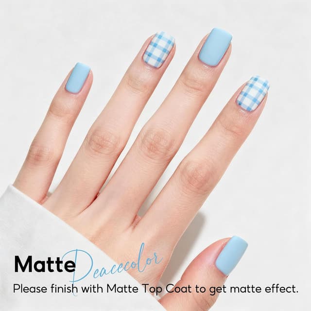 Detalle de PEACECOLOR UV-Gel Nagellack Blau (10 ml) für UV/LED – Starter für Maniküre & Nail Art