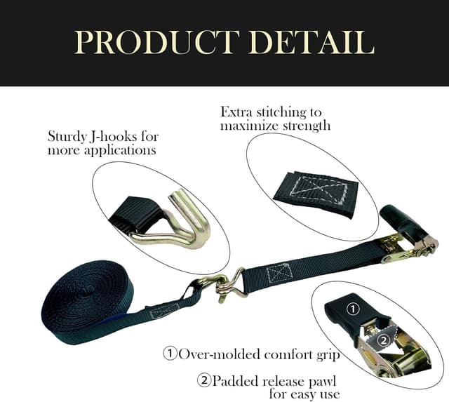 Thumbnail 2 de OWSYTOOL Ratchet Straps 4Pack 800kg