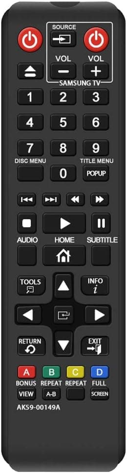Detalle de Alkia AK59-00149A Ersatz-Fernbedienung für Samsung DVD/BD Blu-ray-Player