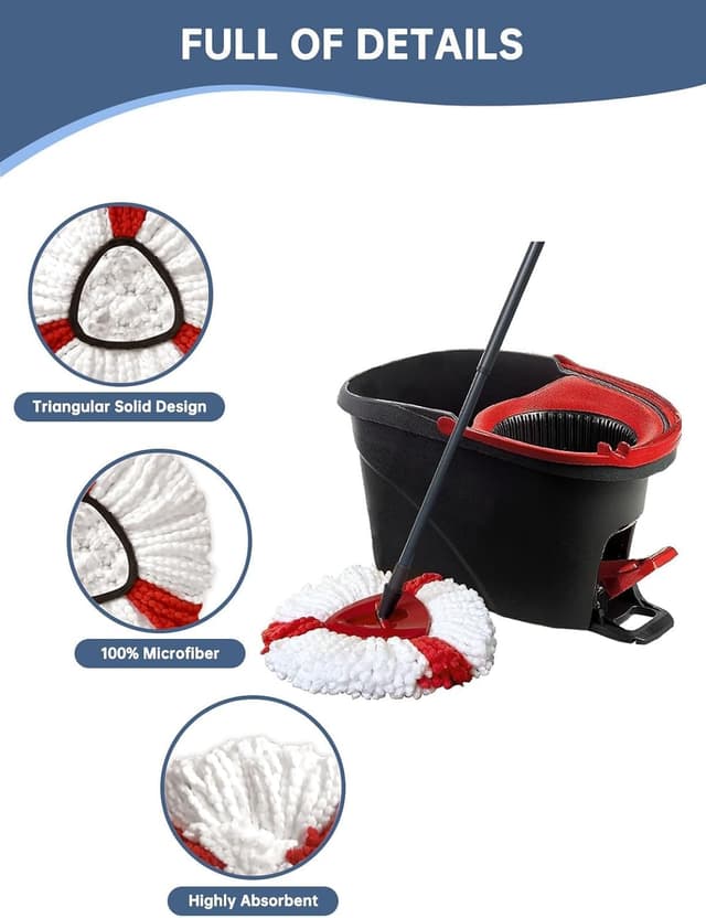 Thumbnail 2 de XINSHIKEJI 3-Pack Mop Heads for Vileda