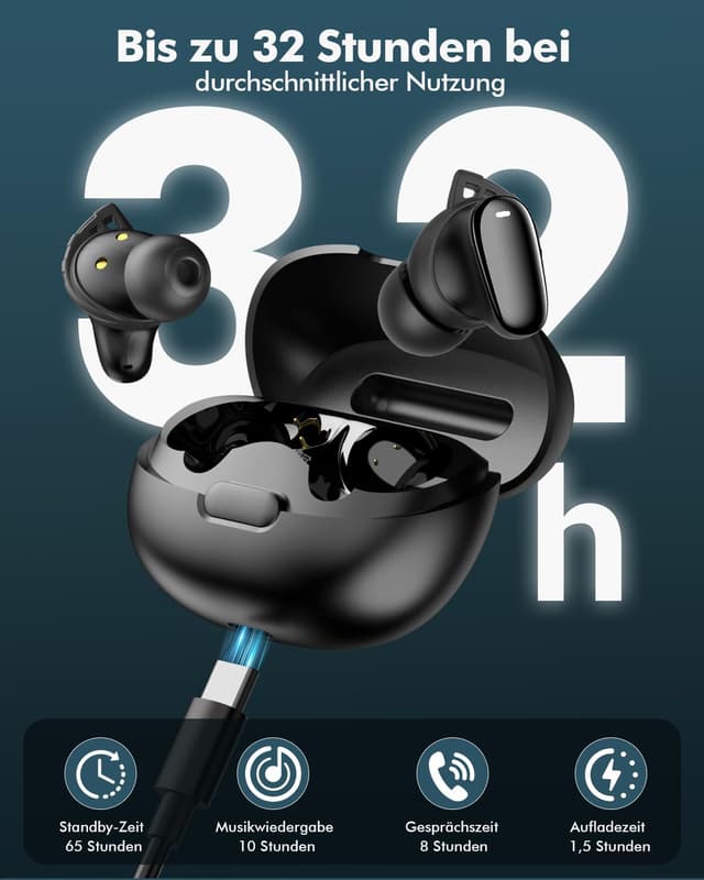 Detalle de Kopfhörer Kabellos Bluetooth 5.4 mit Noise Cancelling