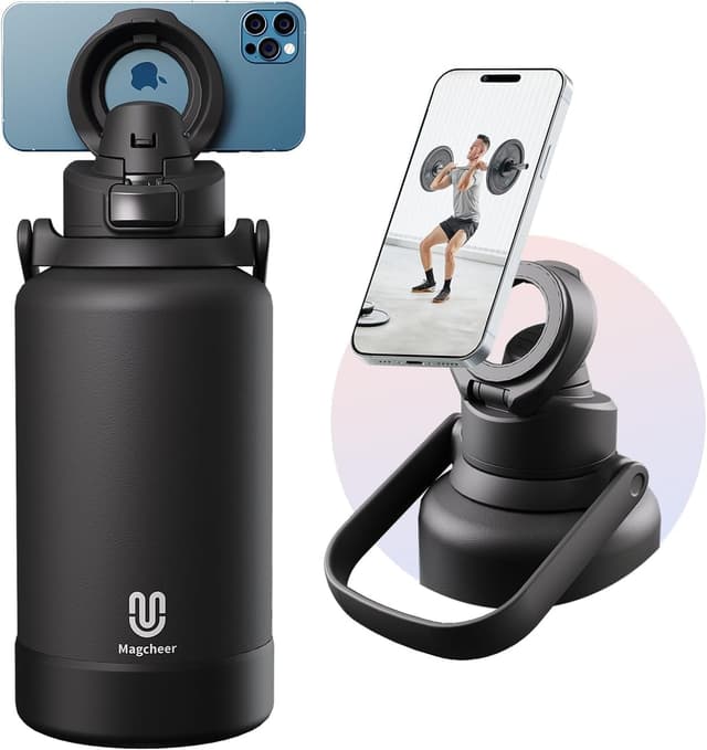 Detalle de magcheer 2L Magnetic Water Bottle with Phone Holder (MagSafe) – Yellow