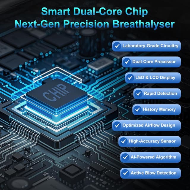 Thumbnail 1 de Professional Dual Sensor Breathalyser 20 mouthpieces