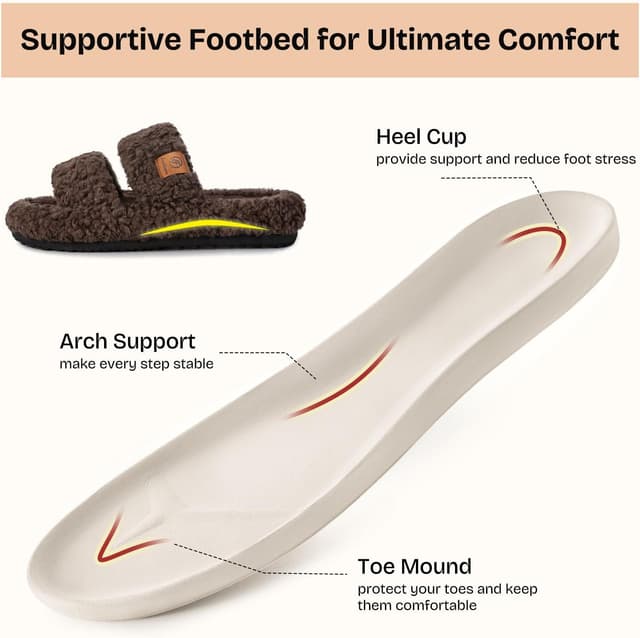 Detalle 2 de EverFoams Womens Fuzzy Open-toe Slippers 5-6