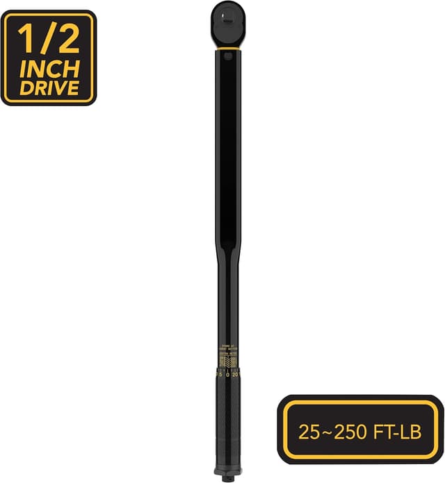 Detalle de LEXIVON LX-184 1/2-Inch Drive Click Torque Wrench (25–250 Ft-Lb / 33.9–338.9 Nm)