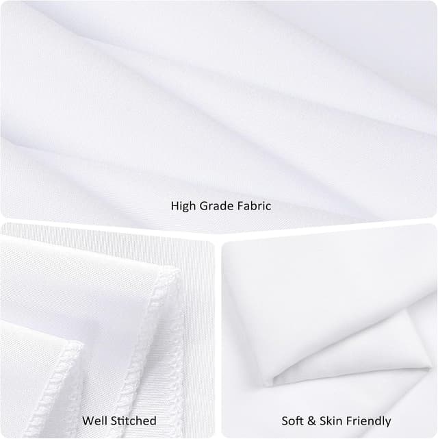Detalle de CKIKU 8-Pack 90-Inch White Round Tablecloths (Washable Polyester)