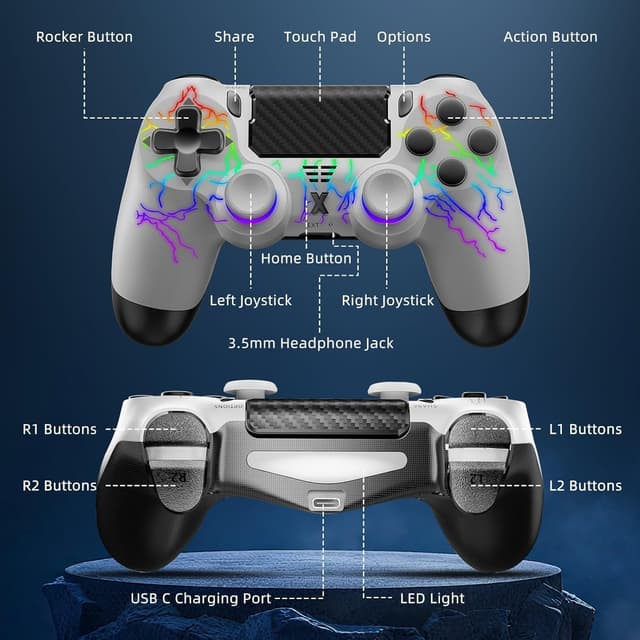 Thumbnail 5 de Glitfix Wireless Controller PS4 mit Dual Vibration
