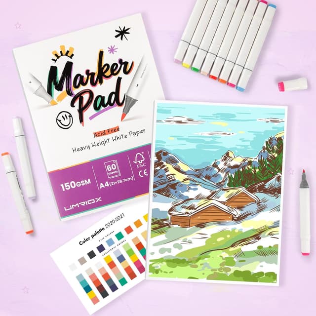 Thumbnail 6 de Umriox Marker Paper Pad A4, 60 Sheets for Markers 📒