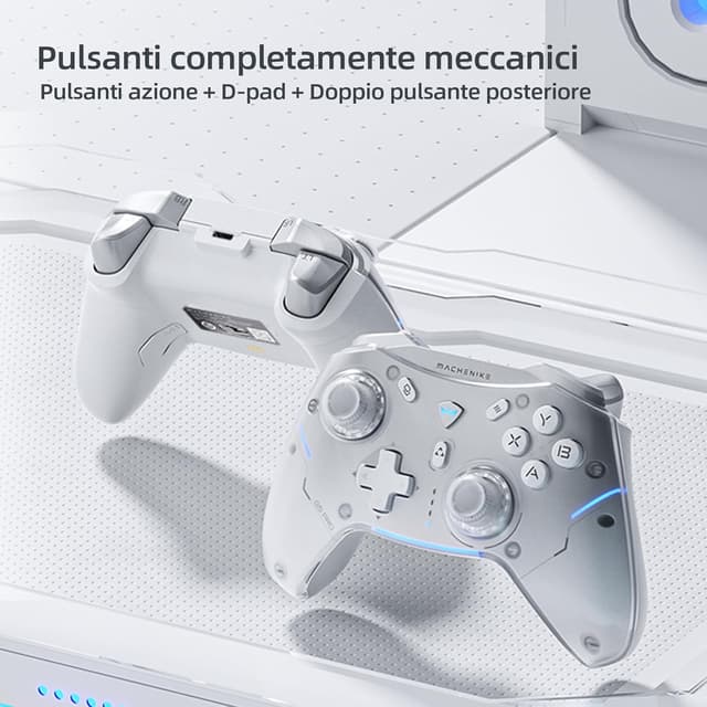 Detalle de Machenike G5PRO Wireless Controller RGB con Hall Effect, 6 assi e 4 tasti posteriori programmabili